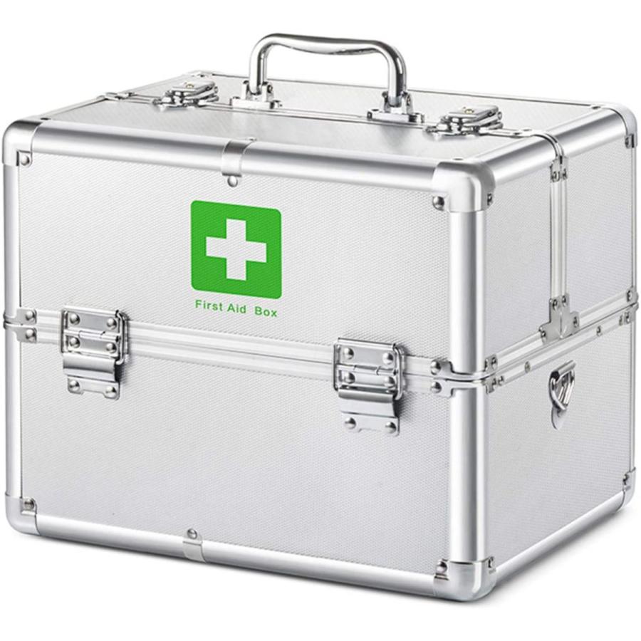 家庭緊急時用 医療用 折り畳み可能な多層 パスワードロック 医学箱 応急手当品 ボックス 大容量 収納ボックス 救急箱