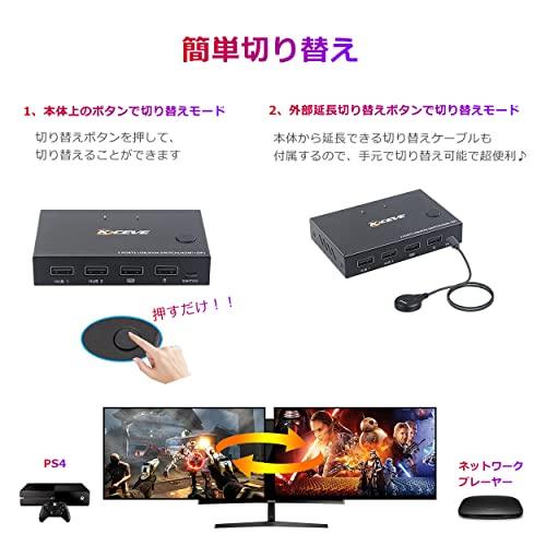 Hdmi Kvm切替器 Displayport Hdmi スイッチ 2入力1出力4k 30hz 2台pcで1つディスプレイとマウス キーボード共有 S 2930 Rumdul 通販 Yahoo ショッピング