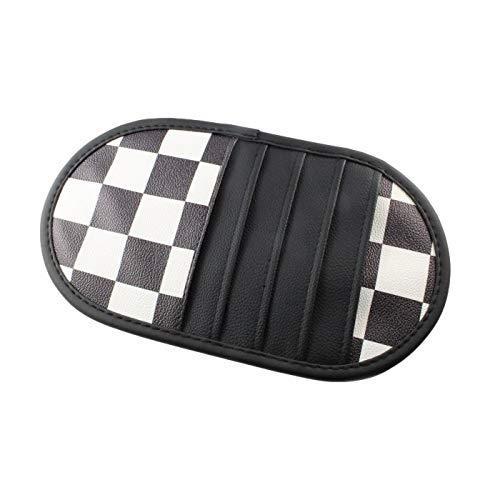 729円 在庫有 サンバイザー 収納 Cd 駐車券 など チェッカーフラッグ Puレザー製 汎用 Bmw Mini ミニクーパー などに最適 車 ポケット ユニオンジャ