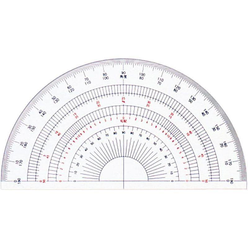 商品商品ドラパス 半円分度器 アクリル製 18cm 16505 定規、製図用品