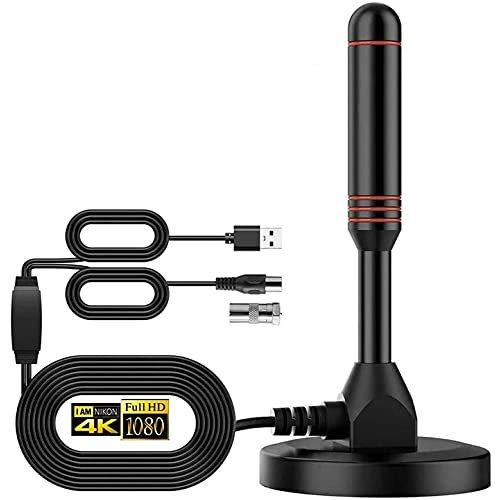 室内アンテナ TV デジタル 2022アップグレード版 HDTVアンテナ ポータブル120KM受信範囲 信号ブースター付き 高感度 全種類