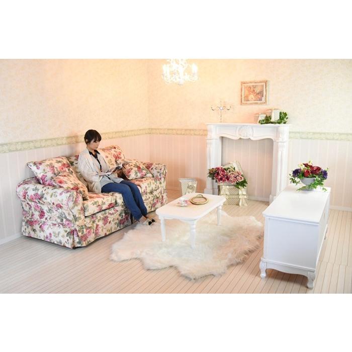 ソファー 3人掛け ソファ 薔薇 カバーリング ローズ柄 アンティーク