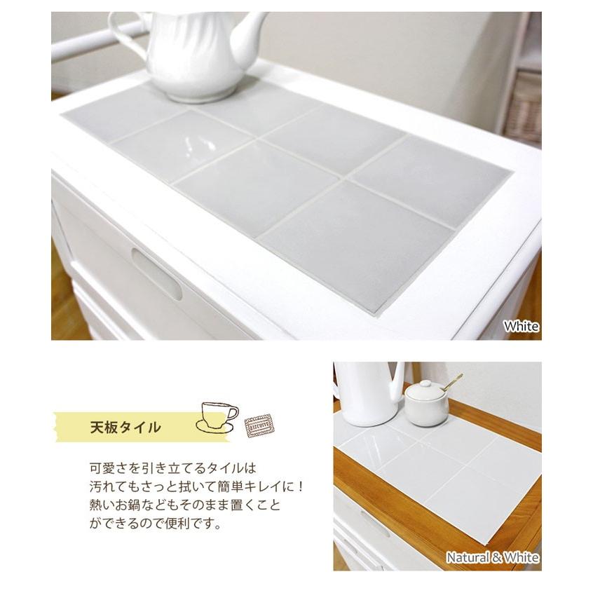 k979r114 カントリー調の白いキッチンカウンター/ワゴン キャスター付き k979r114 カントリー調の白いキッチンカウンター/ワゴン キャスター