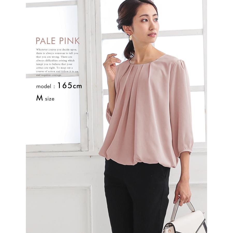 シャツ ブラウス 春夏 秋 シフォン 七分袖 レディース バルーン 長袖
