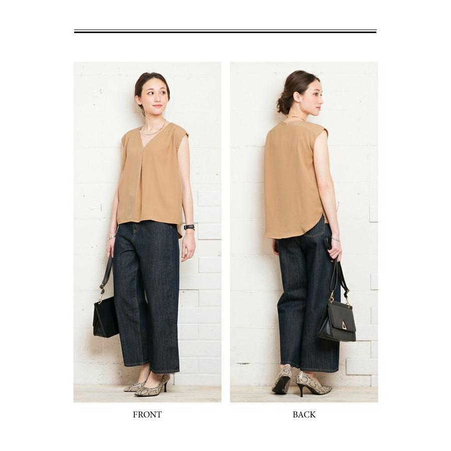 ブラウス レディース トップス フロントタック フレンチスリーブ