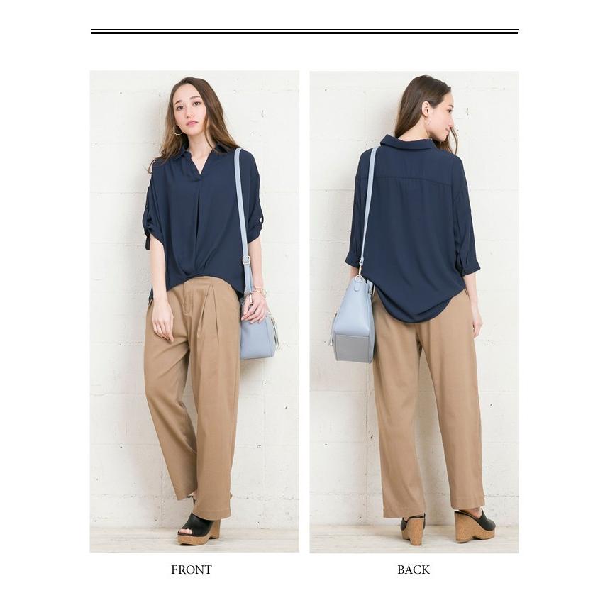 シャツ ブラウス 春夏 レディース スキッパー トップス ロール