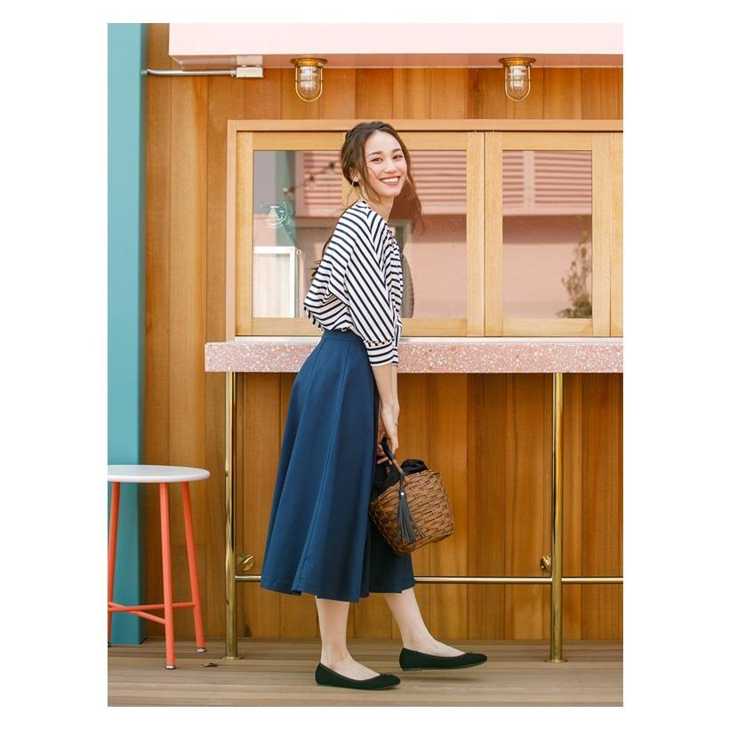 トップス カットソー レディース ポンチ素材 Vネック ドルマン プルオーバー ブラック ホワイト グレー ネイビー ボーダー M L |  | 25