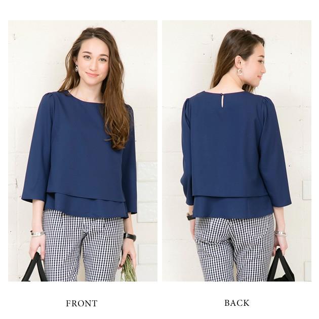 シャツ ブラウス レディース 裾切り替え ジョーゼット フォーマル