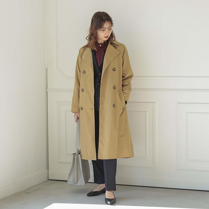 トレンチコート 春アウター 40代 入学式 卒業式 フォーマル ネイビー  