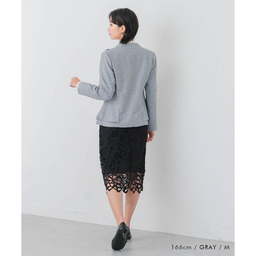 aquagarage（アクアガレージ） ジャケット ノーカラー ツイード