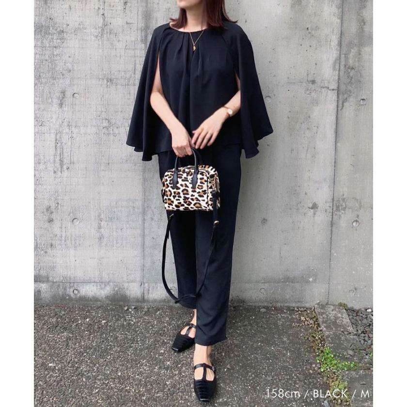 新品未使用　aga 3wayケープブラウス ブラック aquagarage 3WAYケープブラウスパンツセットアップ M L