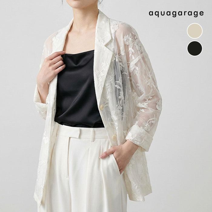 aquagarage（アクアガレージ） 花柄刺繍テーラードジャケット