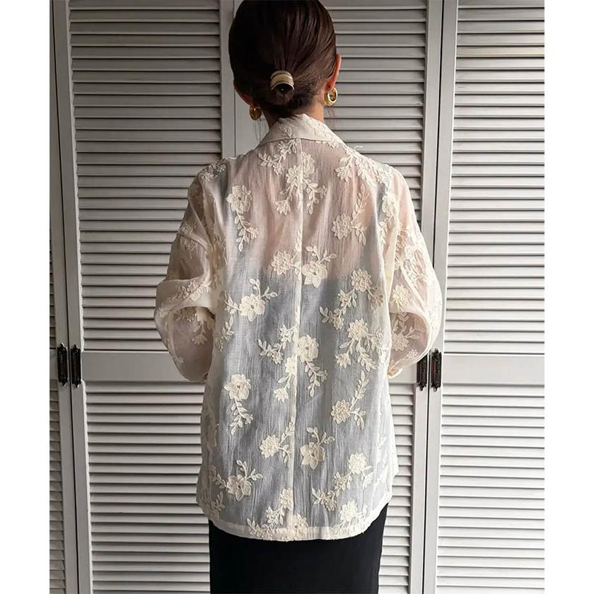 Christian Lacroix 花柄刺繍 テーラードジャケット 36 aquagarage（アクアガレージ） 花柄刺繍テーラードジャケット