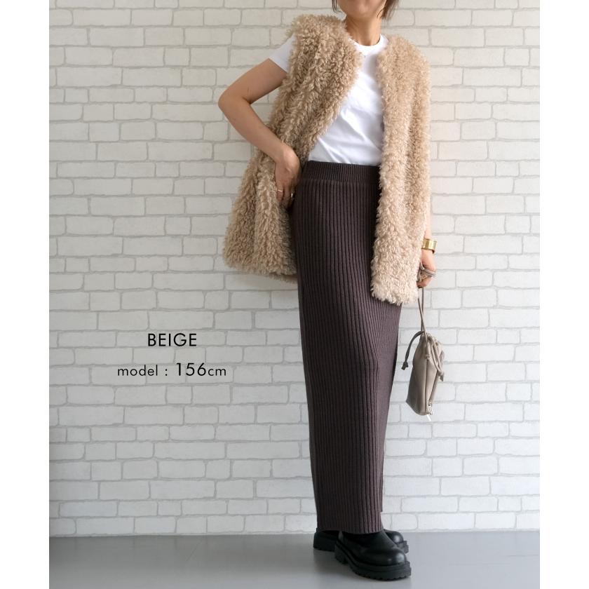 aquagarage（アクアガレージ） プードルフェイクファーロングベスト 春