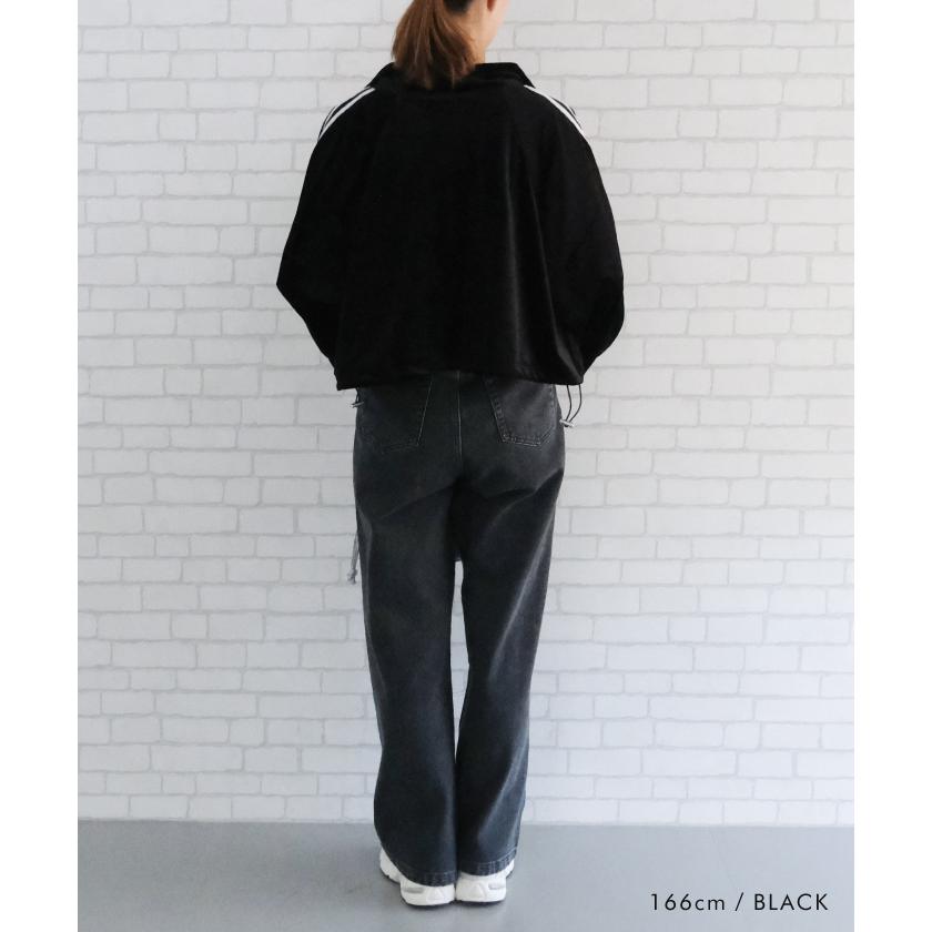 aquagarage（アクアガレージ） シャイニーベロア裾ドロストショート丈