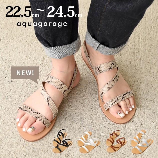 aquagarage フラットサンダル レディース 超軽量 レザー aquagarage フラットサンダル レディース 超軽量 レザー