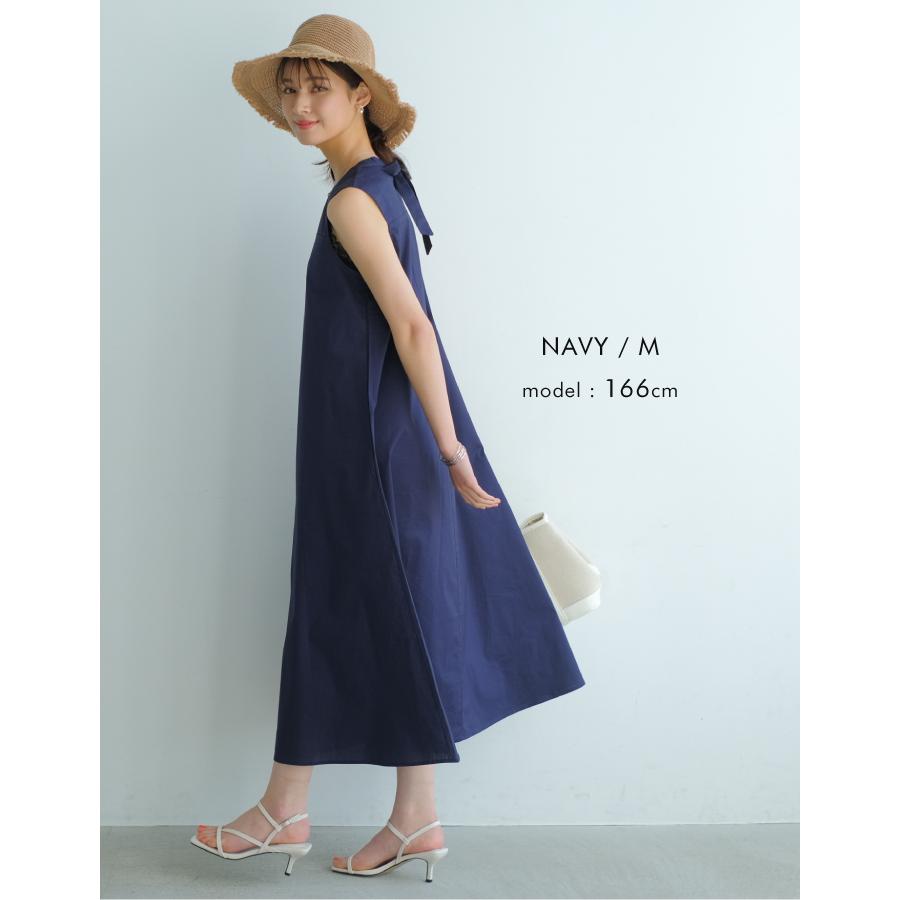 ネイビー ロングシャツワンピース バックリボン ワンピース ロングシャツ レディース バックリボン きれいめ