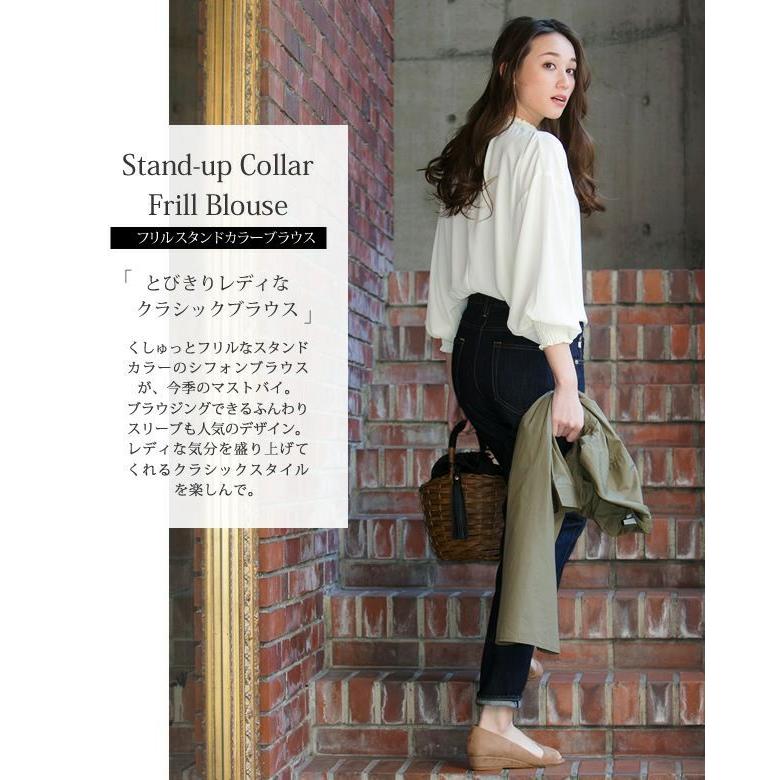 aquagarage ブラウス レディース フリル 長袖 スタンドカラー aquagarage ブラウス レディース フリル 長袖 スタンドカラー