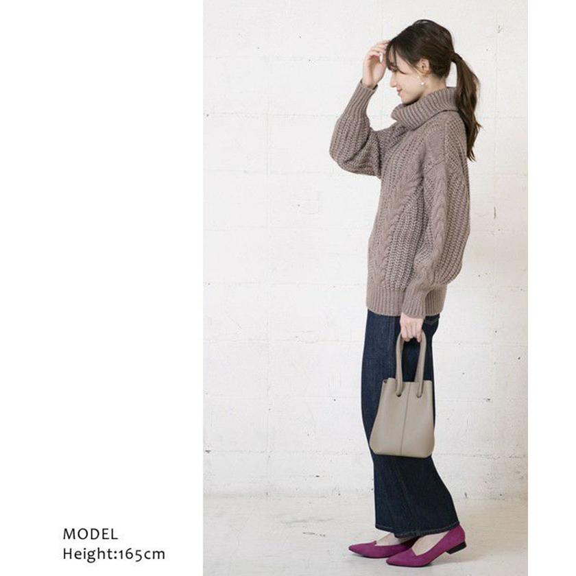 aquagarage ニット レディース ケーブル編み オフタートル 秋 冬