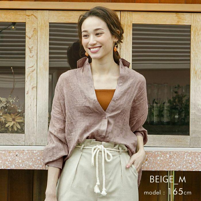 aquagarage シアーシャツ レディース トップス 春夏 長袖 M L aquagarage シアーシャツ レディース トップス 春夏 長袖 M L