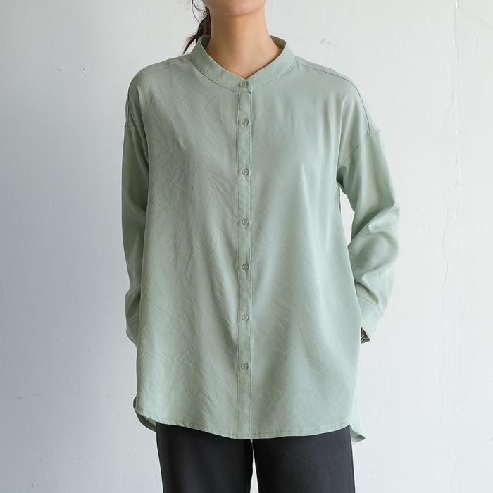 aquagarage シャツ ブラウス ワンピース 選べる2丈 バンドカラー aquagarage シャツ ブラウス ワンピース 選べる2丈 バンドカラー