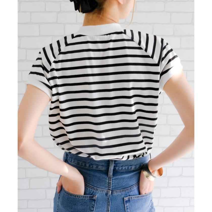 aquagarage Tシャツ モックネック 無地 シンプル 大人 綿 ゆったり 