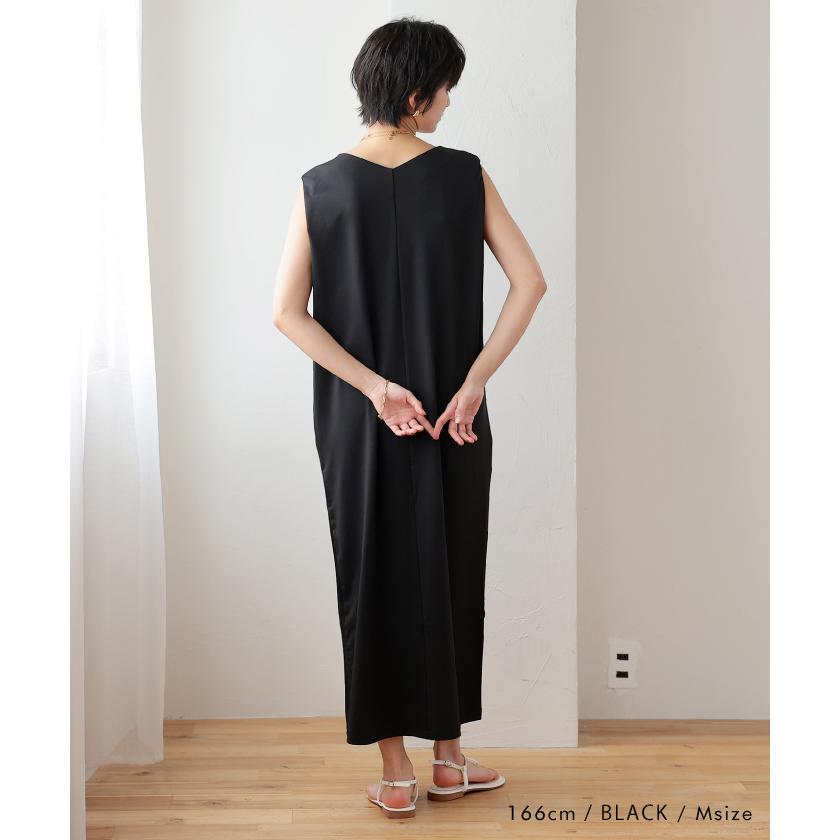 ★PGG ジャージ素材 黒ワンピース★サイズ1★ aquagarage ジャージー素材ワンピース レディース 春 夏
