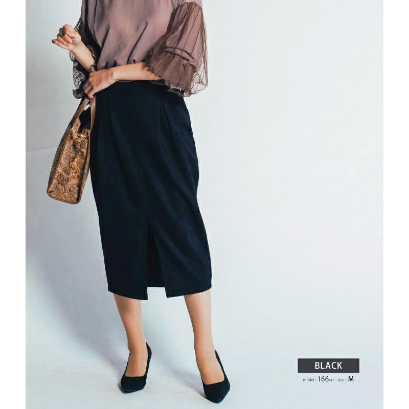ハイウエストタイトスカート レディース 秋 冬 M L フロントタック