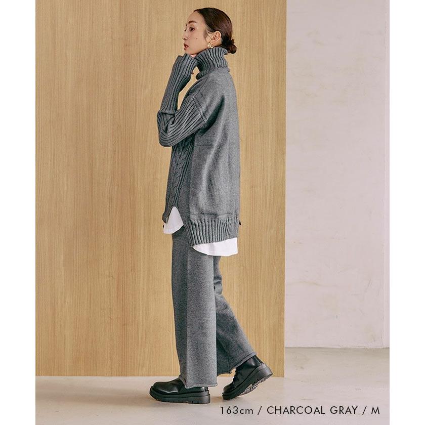 New Balance タートルネックセーター・パンツセット aquagarage（アクアガレージ） ニットセットアップ ニットパンツ