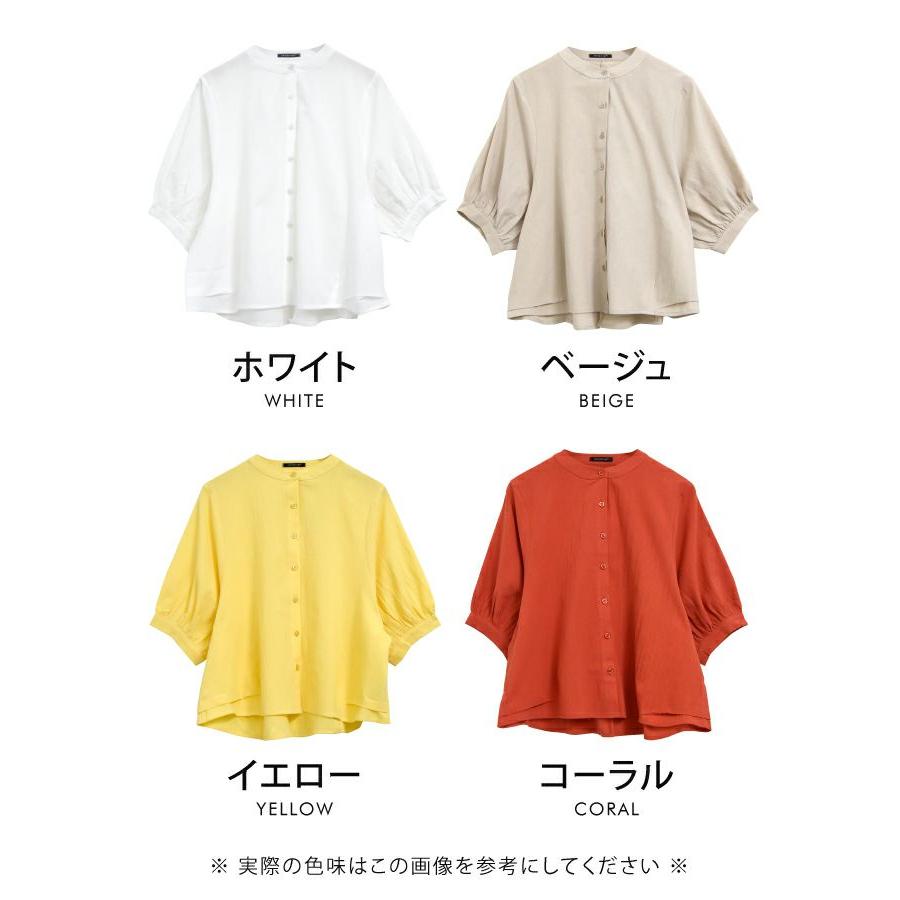 ノーカラーブラウス トップス ブラウス レディース 春 夏 M L 7分袖 5 