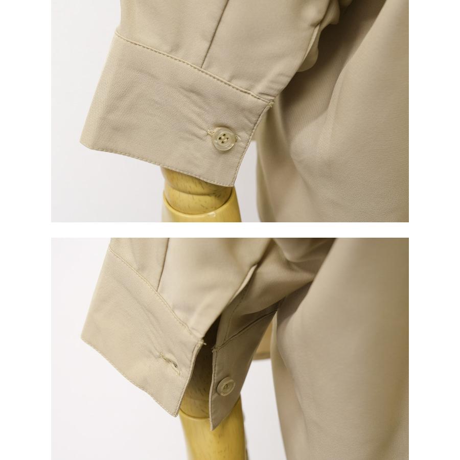 シャツ ブラウス ドルマンスリーブ トップス オフィス レディース Vネック ノーカラー 春 夏 秋 8分袖 大きめ 大きいサイズ | aquagarage | 07