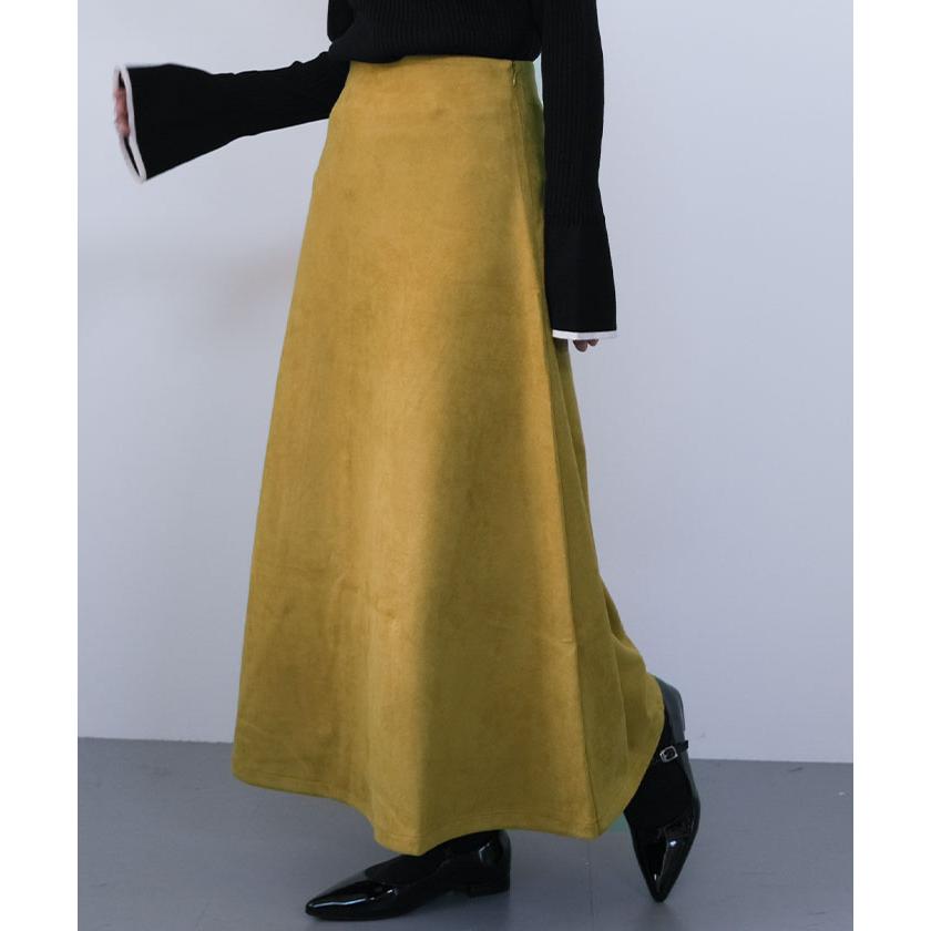 フレアロングスカート スエードロングスカート レディース 春 秋 冬 S M L LL ピーチスキン 美ライン きれいめ 大人 上品 ≪ゆうメール便配送30・代引不可≫ | aquagarage | 23