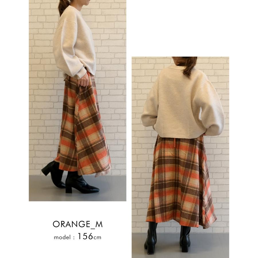 アシンメトリーチェックスカート ボトムス レディース 秋 冬 M L アシンメトリーチェックスカート ボトムス レディース 秋 冬 M L