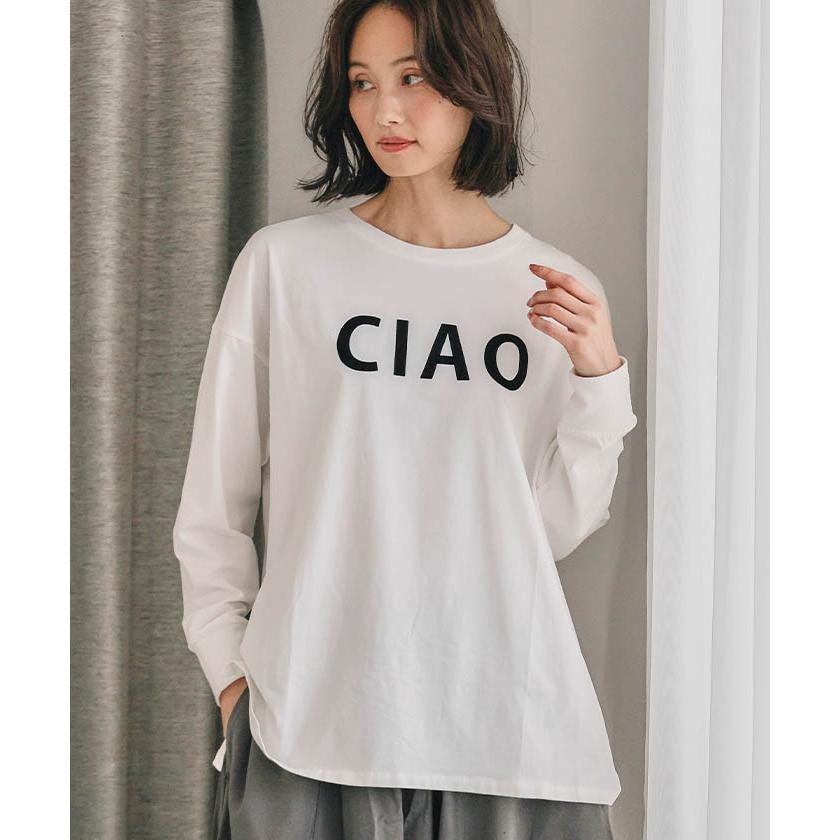 長袖ロゴTシャツ レディース 春 夏 秋 長袖 ゆるT ロングTシャツ ロンT