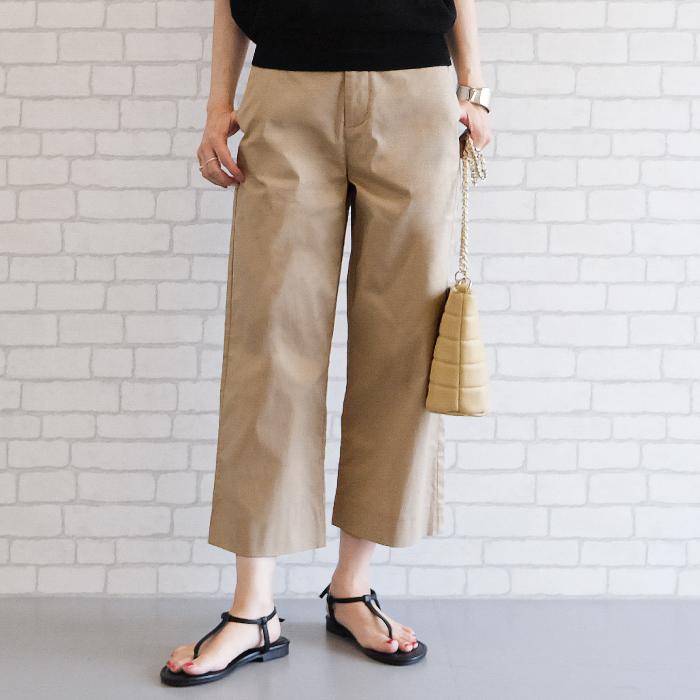 aquagarage クロップド丈ワイドパンツ レディース 春 夏 S M L