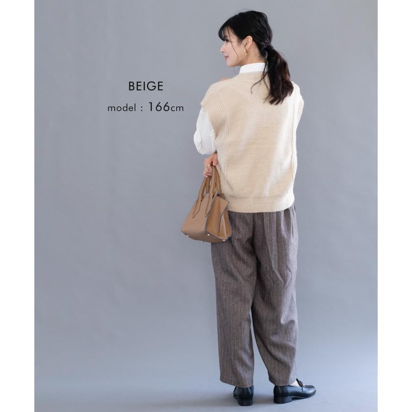 ケーブル編みニットベスト レディース 秋 冬 爆買 : aquagarage