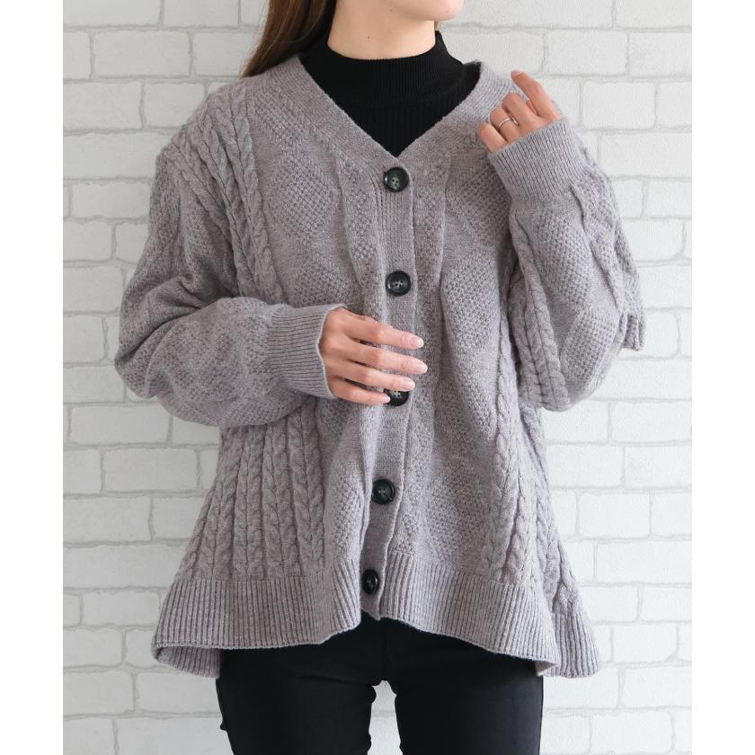 aquagarage（アクアガレージ） Aラインフレアニットカーディガン 春 秋