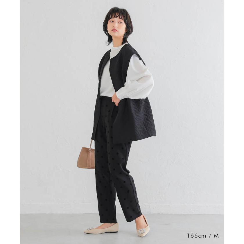 aquagarage ドット柄テーパードパンツ レディース 春 夏 秋 M L aquagarage ドット柄テーパードパンツ レディース 春 夏 秋 M L