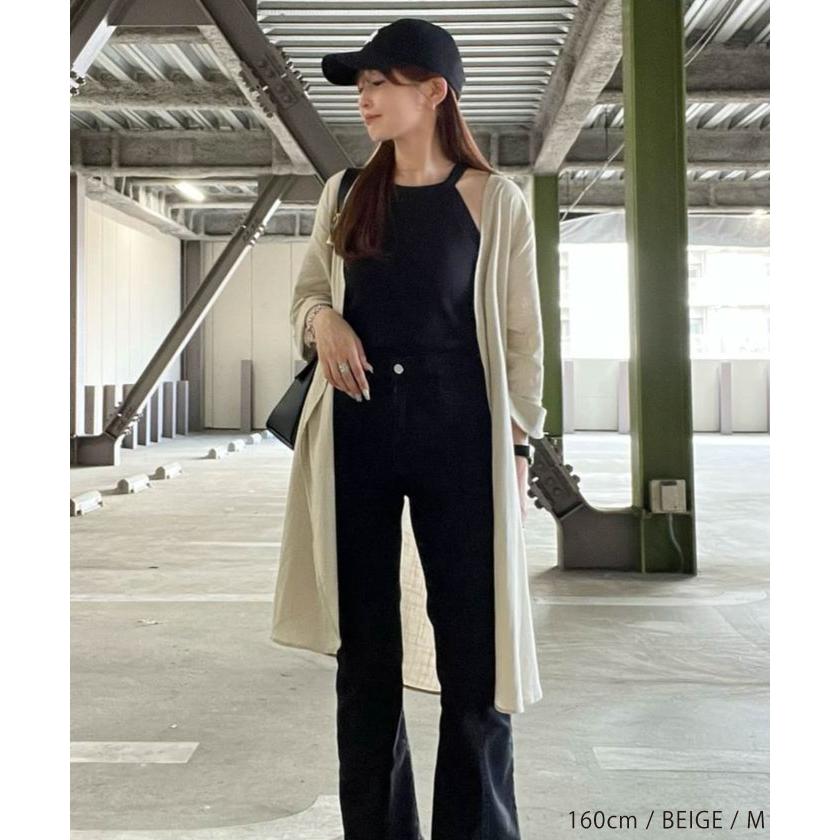 20154　エレガンス　レディース　ロングカーディガン　黒　サイズＦ36 20154エレガンスレディースロングカーディガン黒サイズF36