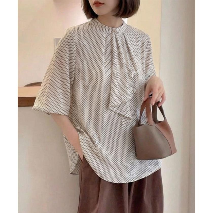 agnes b.　半袖ブラウス・スカーフ　新品未使用 プリント コットン 半袖 ブラウス | agnes b. (Women)/アニエスベー