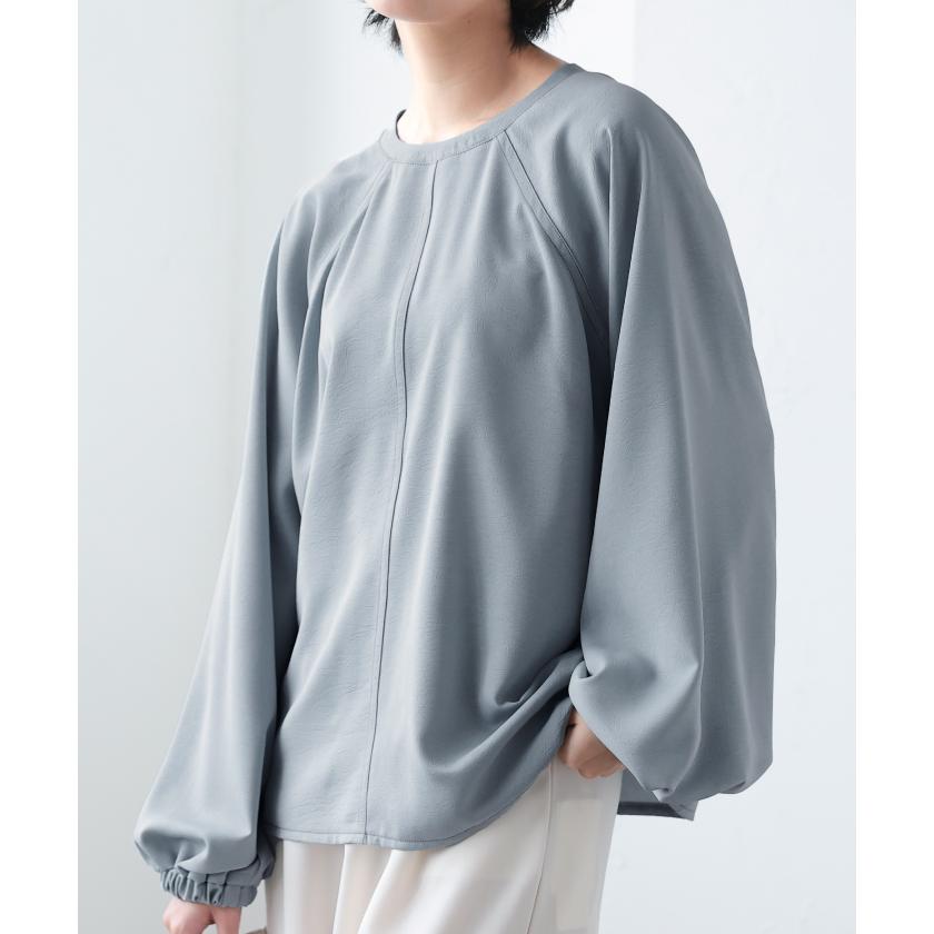 aquagarage（アクアガレージ） しわ加工ボリューム袖ブラウス