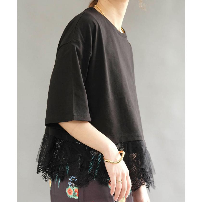 aquagarage（アクアガレージ） 裾レースドッキングTシャツ 夏 M ≪ゆう