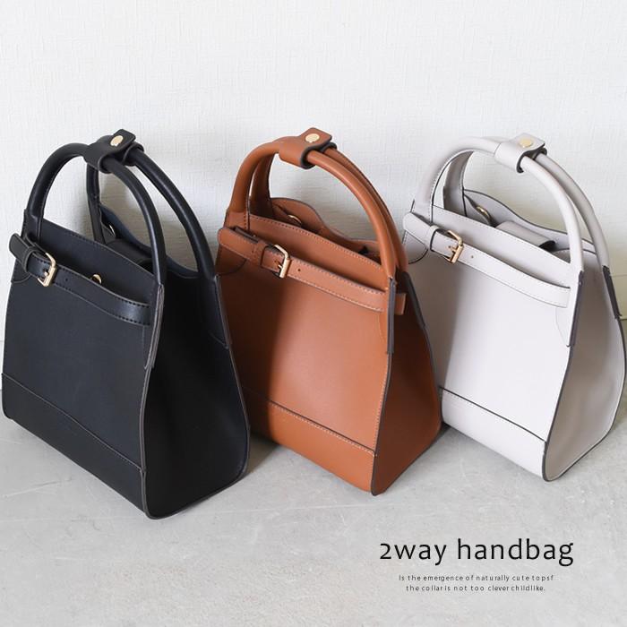 ハンドバッグ レディース ベルトデザイン 2way ショルダーバッグ 斜め掛け 女性 バッグ 鞄 カバン かばん ブラック ライトグレー キャメル Aquagarage アクアガレージ 通販 Paypayモール