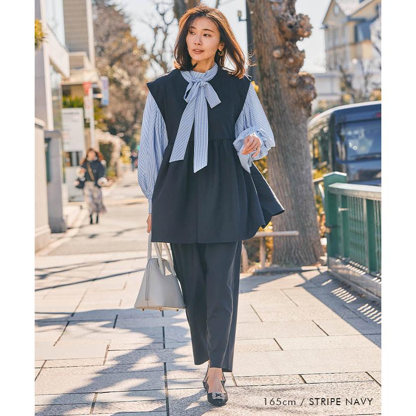 aquagarage（アクアガレージ） ギャザースリーブボウタイブラウス