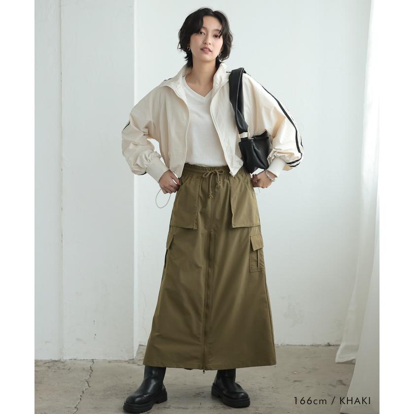 aquagarage 前ZIPロングカーゴスカート レディース 春 夏 秋 冬