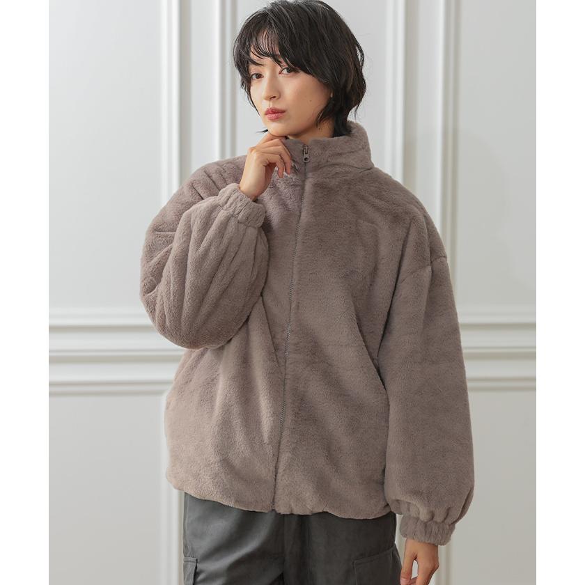 aquagarage フェイクファースタンドカラーブルゾン 秋 冬 M aquagarage フェイクファースタンドカラーブルゾン 秋 冬 M