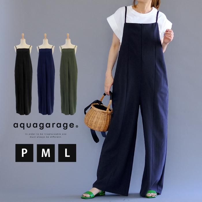 aquagarage カットジョーゼットサロペット 春 夏 秋 P M L aquagarage カットジョーゼットサロペット 春 夏 秋 P M L