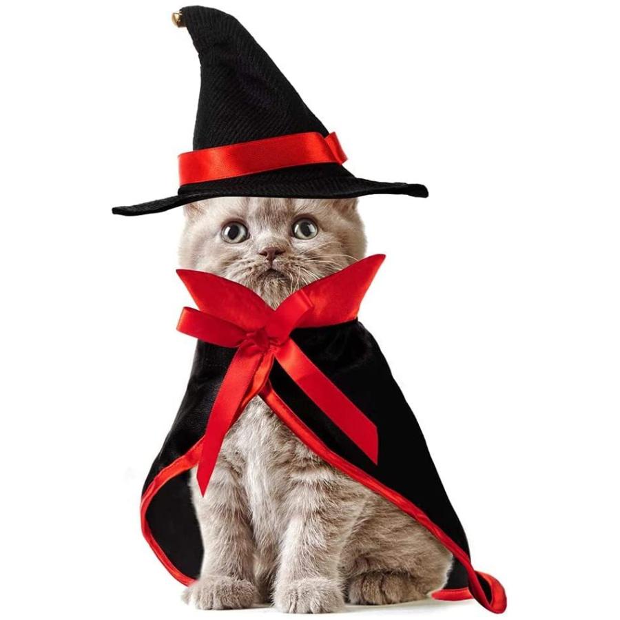 猫 コスプレ 犬 ペット服 コスチューム 魔法使い 魔女 黒猫 犬用 猫用
