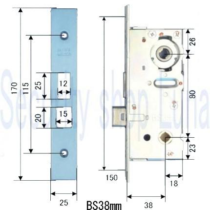 MIWA　LA.CS　（バックセット：31・38・51・64）　錠ケースのみ【在庫品】 |  | 01