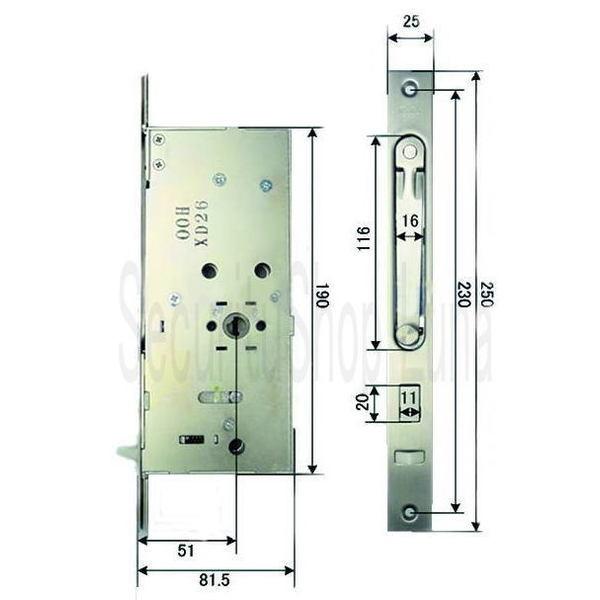 三協アルミ　PH3561 (後期型）アルピーネＥＸ or ＤＸIIドア用錠ケース（ガードアーム錠）　フロント刻印：MIWA GAE2 or GAS2　    【在庫品】 | 